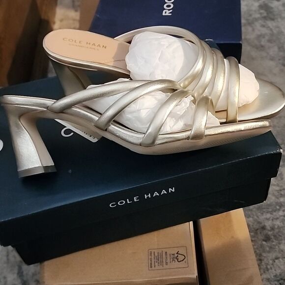 Cole Haan Gold Strappy Heels size 9.5b - Picture 2 of 4
